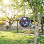 Mosaic Solar Lantern Outdoor Waterproof Glass Hanging Solar Lights, Black - Image 4