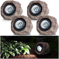Candieslife Solar Garden Rock Lights Outdoor - IP65 LED Waterproof Solar Spotlight, Solar Powered Landscape Lights Decorative Garden Stone Light for Pathway, Walkway, Yard, Patio (4 Pack) by Candieslife