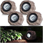 Candieslife Solar Garden Rock Lights Outdoor - IP65 LED Waterproof Solar Spotlight, Solar Powered Landscape Lights Decorative Garden Stone Light for Pathway, Walkway, Yard, Patio (4 Pack) by Candieslife