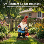 Topadorn Solar Garden Gnome Statue with Glowing Ladybug & Mushroom - Image 7