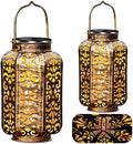 URPOWER Solar Lights Outdoor Metal Solar Lantern Outdoor Hanging Retro Decorative Lanterns with Durable Handle Solar Powered Waterproof LED Table Lanterns Lighting for Yard Tree Fence Patio , 2 Pack by URPOWER
