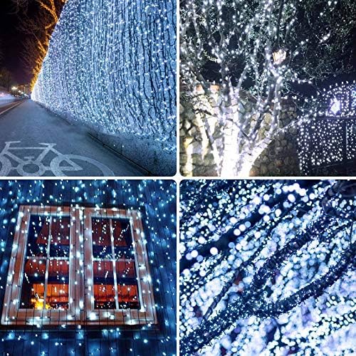Solar String Lights Outdoor 2 Pack 170FT 480 LED Christmas Light Cool White - Image 3