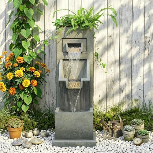 Sunlinua 35H Modern Outdoor Water Fountain with 3-Tiers - Image 6