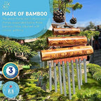 TRIPLE BAMBOO CHIME| Windchimes | Garden Chimes | Bamboo Windchimes | Indoor and Outdoor | Feng Shui | Meditation | Garden Sounds - Image 3