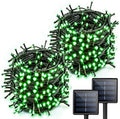 YIQU Solar Christmas Lights Outdoor 2 Pack 144FT 400 LED String Light Green by Halloween