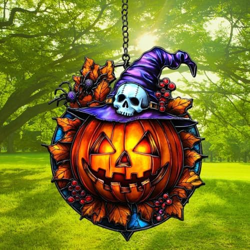 Witch Jack-o'-Lantern Spider Acrylic Suncatcher - Image 3