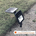 Gama Sonic Dual Color Solar Flood Light, Outdoor Black Cast Aluminum, Stake or Flat Mount Uplight for Trees, House, Landscaping, Walls with Detachable Solar Panel (203001) - Image 3