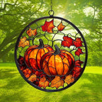Autumn Leaves Pumpkin Acrylic Suncatcher - Image 3