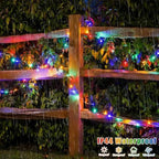 QITONG 4 Pack Solar Fairy Lights, Each 33ft 100 LED Multicolor Christmas String Light Outdoor Waterproof, 8 Modes Silver Wire Twinkle Mini Lights - Image 5