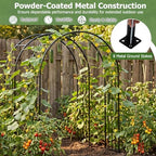 LDAILY Moccha Garden Arch Arbor Trellis, 7.2Ft Outdoor Steel Arbor with Stakes, Metal Archway for Climbing Plants, Wide Sturdy Garden Arch for Lawn, Party, Ceremony Wedding Decoration, Black - Image 5