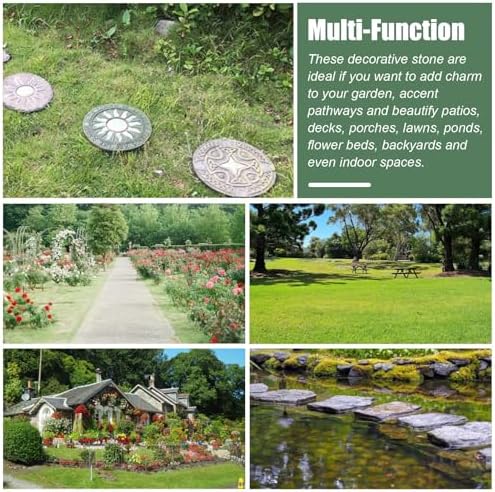 Kunovo Glowing Stepping Stone for Garden, Eco-Friendly Resinous Pavers for Flower Bed Path Walkway Decorative, Dimensional Retro Element Yard Lawn Décor (Size : Style4), 58741 - Image 7