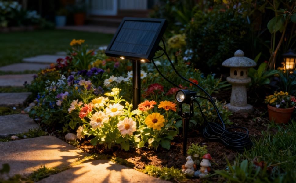 1 to 2 LED Solar Powered Spotlight, Outdoor Garden Lawn Light, Warm Yellow Lighting, Automatic On Off, IP65 Waterproof, Landscape Decorative Spotlight for Patio, Yard, Pathway - Image 3