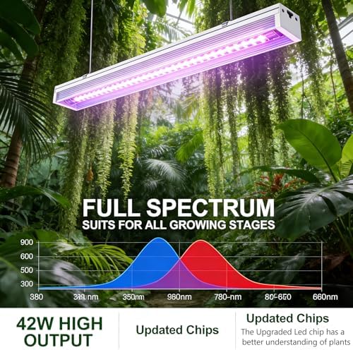 Grow Lights for Indoor Plants Full Spectrum Grow Lights for Seed Starting,4FT Plant Light for Indoor Plants,252W(6x42W 1400W Equivalent) Linkable Design,Greenhouse,Pinkish White,6 Pack - Image 3