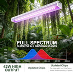 Grow Lights for Indoor Plants Full Spectrum Grow Lights for Seed Starting,4FT Plant Light for Indoor Plants,252W(6x42W 1400W Equivalent) Linkable Design,Greenhouse,Pinkish White,6 Pack - Image 3