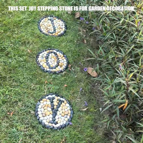 12in Large Outdoor Garden Stone for Patio, 3pcs Pack Joy Design for Christmas Scene,Also for Building Design on the Front of House - Image 6