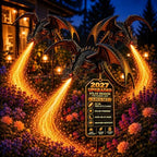 2027 New Solar Dragon Fire Garden Light, Dragon Garden Statue Stake with Breathing Fiber Optic Flame, Weatherproof Solar Outdoor Decor for Lawn, Pathway, Flower Bed & Patio (3PCS) by Unknown