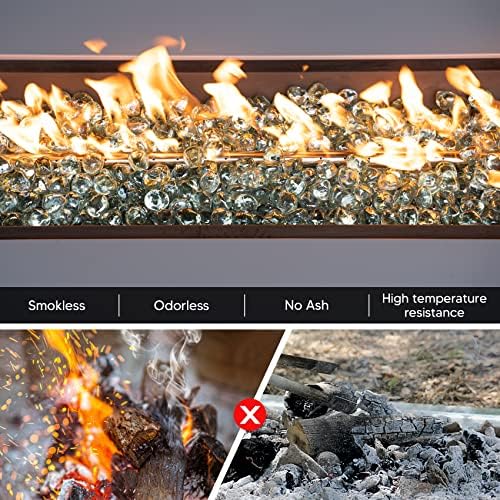 Mr. Fireglass 10 Pounds Diamond Fire Glass, 1 inch High Luster Reflective Fire Pit Glass Rocks for Propane & Natural Gas Fire Pits Fireplace & Lanscape, Crystal Ice (Pack of 3) - Image 3