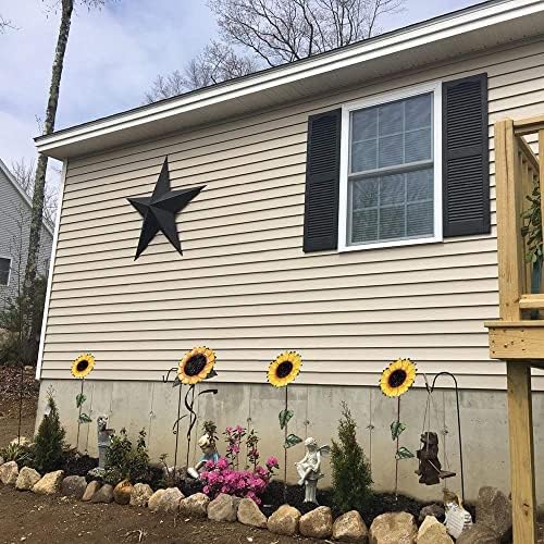 E-view Metal Sunflower Garden Stakes - Spring Outdoor Decorative Plant Flower Stake - Lawn & Yard Ornaments 48" Tall - Image 5