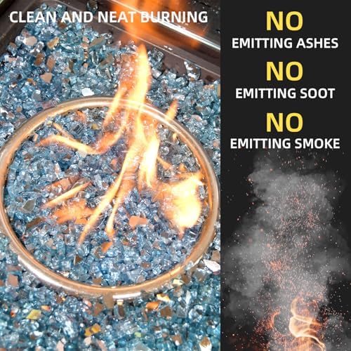 GasSaf 1/4" Caribbean Blue Fire Glass Reflective Tempered Fireglass, 10lb - Image 3