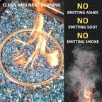 GasSaf 1/4" Caribbean Blue Fire Glass Reflective Tempered Fireglass, 10lb - Image 3