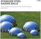 YARNOW Gazing Balls 6Pcs Garden Hemisphere Mirror Gazing Half Polished Stainless Steel Reflective Globe Outdoor Hollow for Gardens Ponds Home Decor Garden Mirror - Image 4