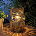 Rattan Solar Lantern, Large Outdoor Waterproof Hanging/Tabletop by HERJIATK