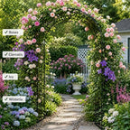 Garden Arch Trellis 55" W x 90" H Metal Arbor for Climbing Plants, Wedding Arch for Ceremony Indoor Outdoor, Black Garden Arbor for Party Decoration Backyard Lawn (Black, 55" W x 90" H) - Image 6