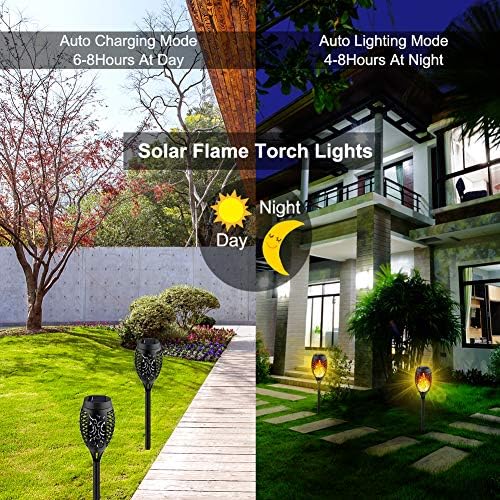 Kurifier Solar Lights Outdoor 8Pack Solar Torch Light with Flickering Flame - Image 2