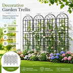 2-Pack 71" Black Metal Garden Trellises with Butterfly Design - Image 5