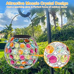 Uspring 2 Pack Red & Blue Crystal Mosaic Solar Lanterns Outdoor Waterproof Decorative Hanging Solar Lights for Outside - Image 2