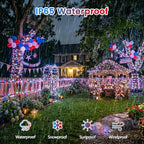 KAQ 2pack 500LED Solar String Lights Outdoor Waterproof Red White Blue - Image 2