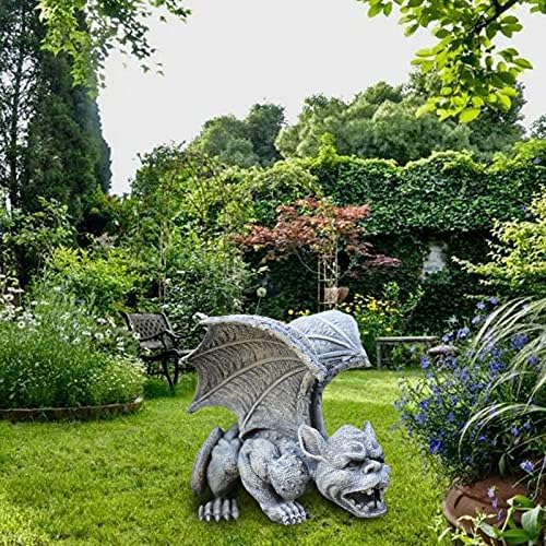 Mischievous Gargoyle Garden Gnome Statue Figurine Art Yard Lawn Hallway Plant Pot for Indoor Outdoor Home Office Collectible Crafts (16x13x14cm) - Image 7