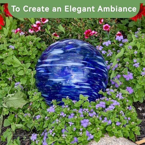 Lily's Home Glass Gazing Ball, A Colorful Addition to Any Garden or Home, Ideal As a Housewarming Gift. 10 Inch (Calming Water) - Image 7