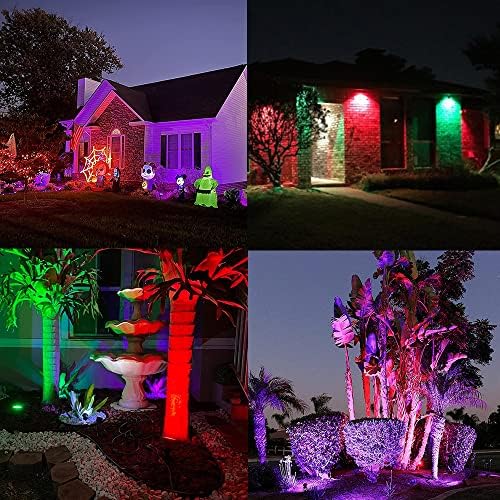 APONUO Metal Solar Spot Lights Outdoor with 9.8ft Cable Solar Powered Landscape Lighting Low Voltage IP65 Waterproof Auto On/Off for Outside Garden Yard Landscape Pathway Garage-Multicolor(2-in-1) - Image 5