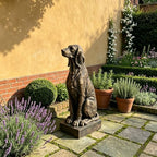 28.35" Vintage Bronze Hound Dog Statue, Resin Sitting Hunting Dog Sculpture, Rustic Farmhouse Decor Figurine for Living Room, Entryway, Shelf, Table & Western Home Decoration - Image 7