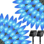 Blue C6 Solar Christmas Lights Outdoor, 2 Pack Total 45.28ft 100 LED Solar String lights Waterproof IP65, Twikle Fairy Light Christmas Tree Decorations for Yard Patio Fence Garden Wedding Party Decor by Brightown