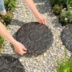Sungmor Vintage Cast Iron Lotus Stepping Stone, Dark Brown - Image 3