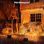 Onforu Orange Halloween Flood Lights, 30W Dusk to Dawn Floodlight 2 Pack LED Spot Lights Outdoor Decoration, Auto ON/Off Plug in Spotlights, IP65 Waterproof Uplighting Uplights for Party Garden - Image 5