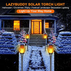 Solar Torch Light with Flickering Flame, Upgraded Solar Flame Lights Outdoor, LED Solar Powered Wall Mounted Night Lights for Garden Pathway, Dusk to Dawn Christmas Landscape Decoration - Image 7