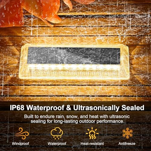 Lacasa Solar Deck Lights 8 Pack, Solar Light Outdoor Waterproof - Image 4