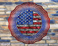 Tromic 10 Inch Stained Glass Look American Flag Hanging Wind Spinner Yard Decor Aluminum Sublimated Garden Art Indoor Outdoor 3D Kinetic by Unknown