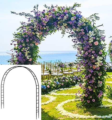 Queension Extra Large Garden Arch 7.2Ft Wide 9.2Ft High, Black by Queension