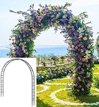Queension Extra Large Garden Arch 7.2Ft Wide 9.2Ft High, Black by Queension