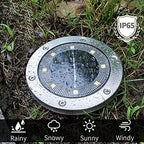 SagaSave Solar Lights Garden 8 LED Solar Disk Lights for Pathway Yard Walkway Patio Lawn Path 5PCS - Image 4