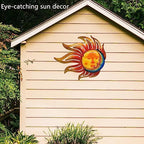 Tuokiuhn Large Sun Metal Outdoor Wall Art Decor Moon Wall Decor - Image 4