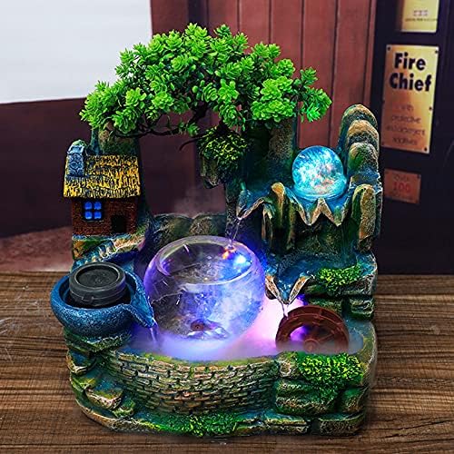 Desktop Rockery Waterfall Fountain, Tabletop Mini Rockery Crafts, Indoor Fountain Rock Resin Ornament,Living Room Desktop Bonsai Ornaments,Home Interior Decoration Resin Craft - Image 2
