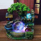Desktop Rockery Waterfall Fountain, Tabletop Mini Rockery Crafts, Indoor Fountain Rock Resin Ornament,Living Room Desktop Bonsai Ornaments,Home Interior Decoration Resin Craft - Image 2