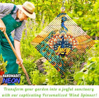 Personalized Peacock Couple Garden Wind Spinner, Custom Name 3D Kinetic Yard Ornament for Outdoor Lawn Decor Gifts - Image 7