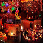 YIQU 2 Pack 144 FT 400 LED Solar Halloween Lights String Outdoor Orange - Image 2