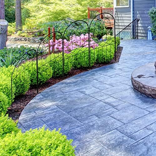 Decorative Garden Fence 30in (H) x 10ft (L), 10 Pack Rustproof Metal No Dig Fence Animal Barrier, Arched Flower Bed Edging, Wire Border Fencing Panel for Dog, Yard, Patio, Outdoor, Decor - Image 6
